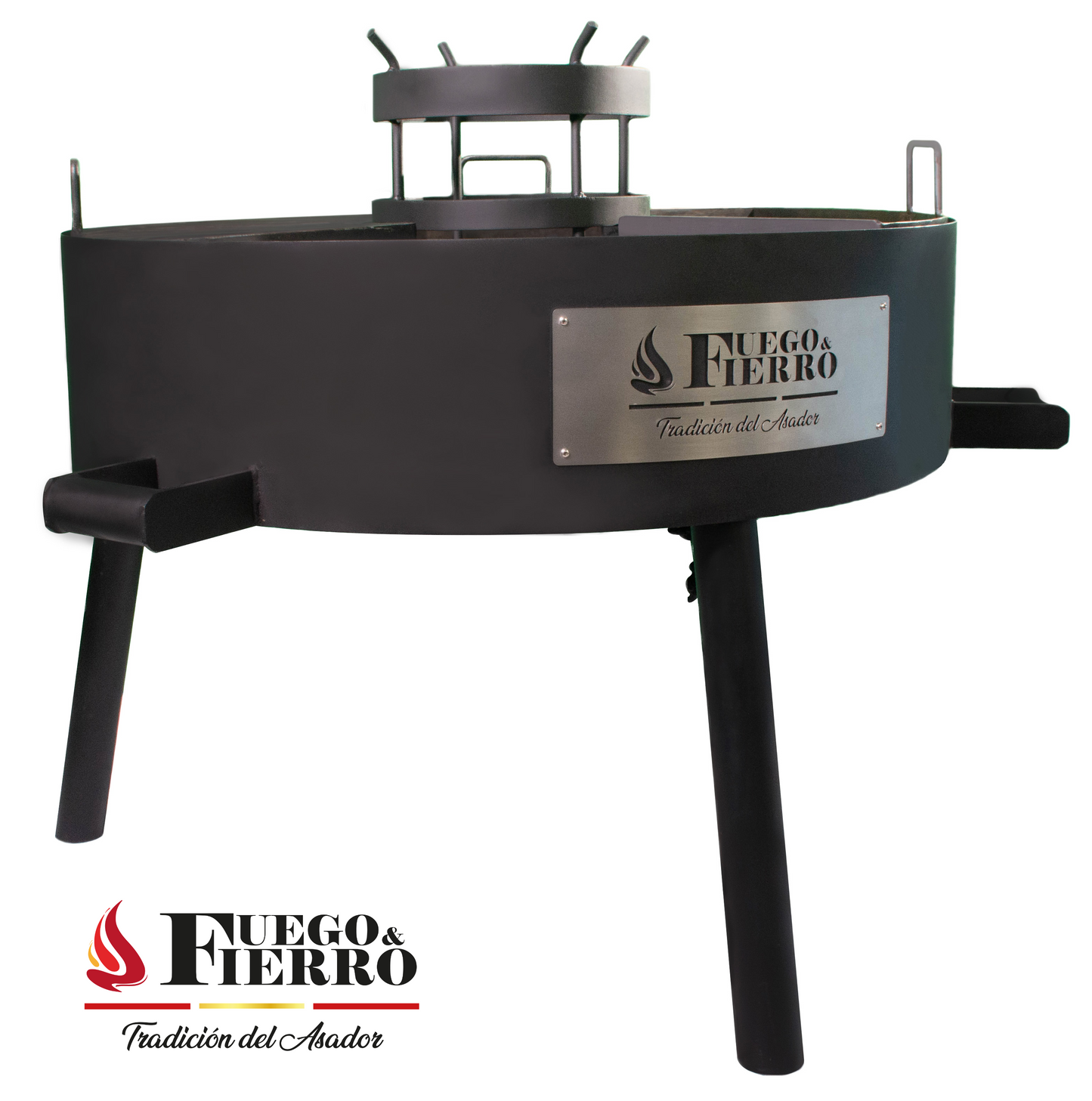 NFORMACIÓN DEL ARTÍCULO  MARCA: Fuego &Fierro  ESTILO: Fogonero MODELO: Apolo  DIMENSIONES: 75 cm de alto,97cm de ancho ACABADOS: Rústico, acero, color negro, con pintura de alta temperatura. 